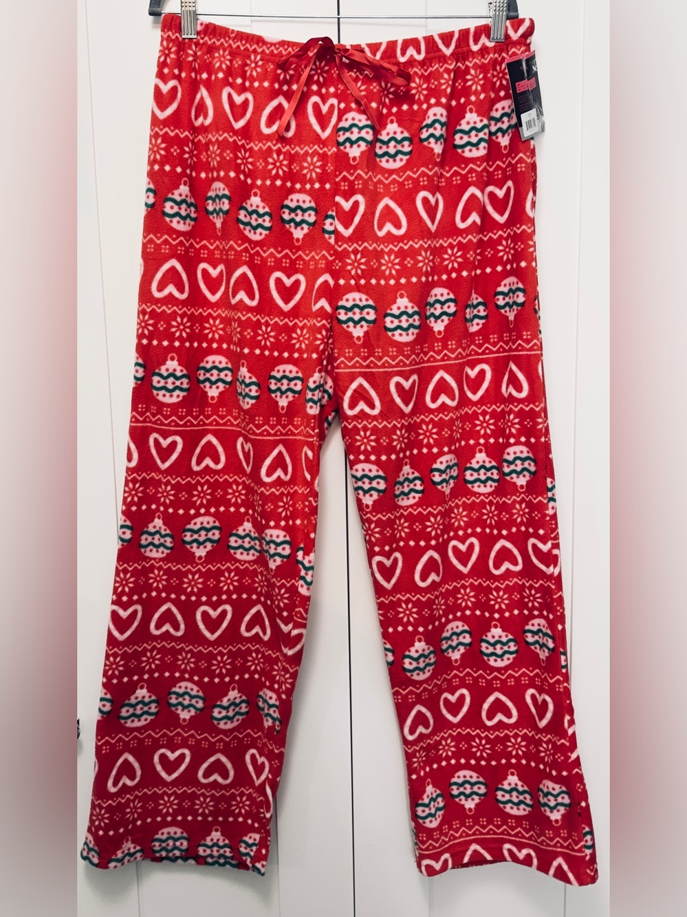 Holiday Ornament & Heart Print Pajama Pants Women’s Sz XL By Pink Laundry NEW!